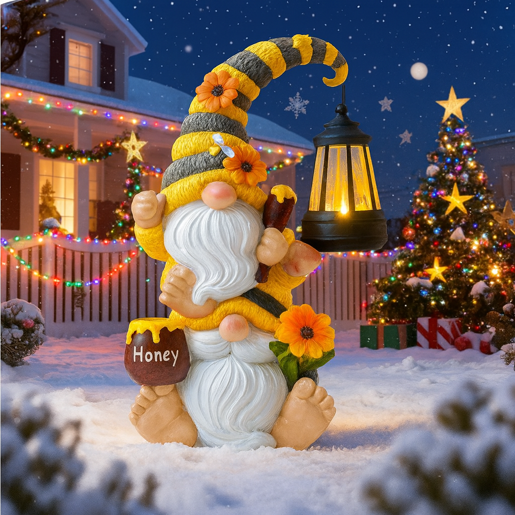 Christmas Solar Bee Garden Gnomes